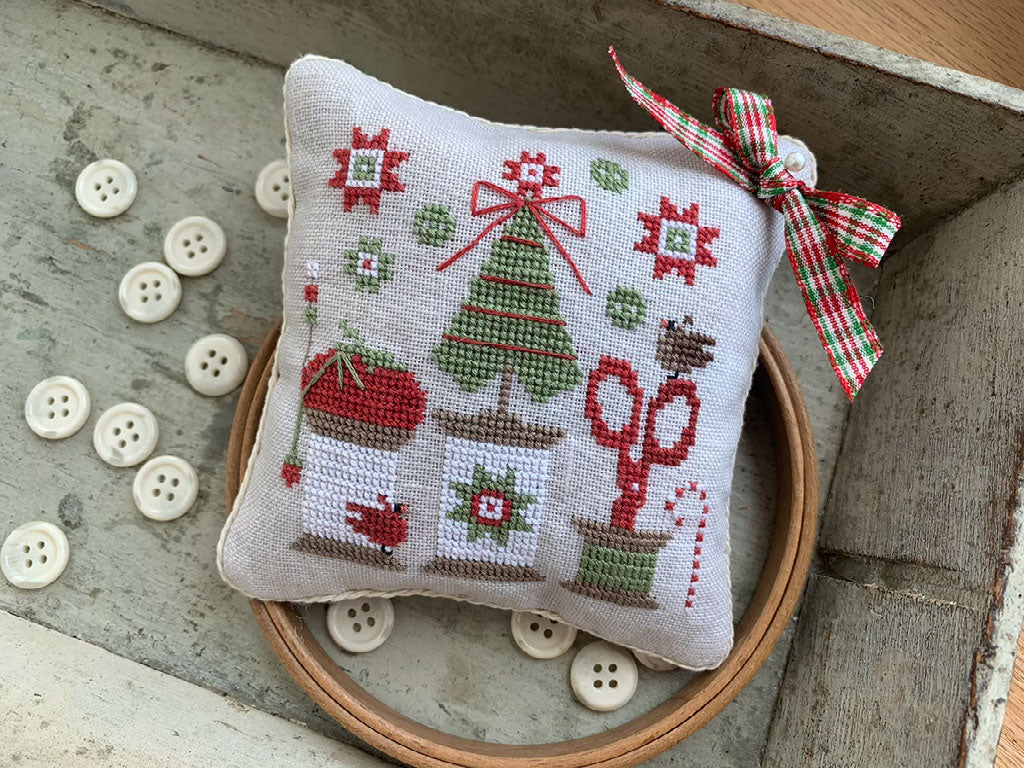Christmas Spools Pinkeep by Stitches by Ethel - PREORDER