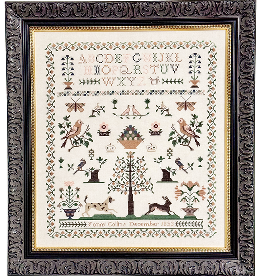 Fanny Collins 1853 Sampler and Pinwheel by Fox and Rabbit