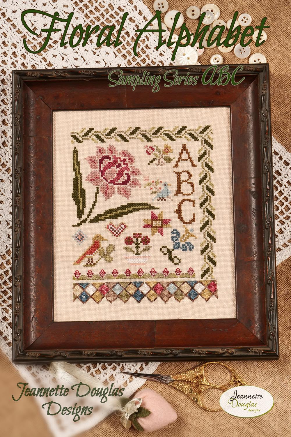 Floral Alphabet Sampling Series ABC by Jeannette Douglas