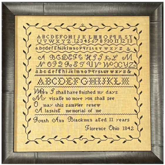 Ruth Ann Blackman 1842 by Queenstown Samplers