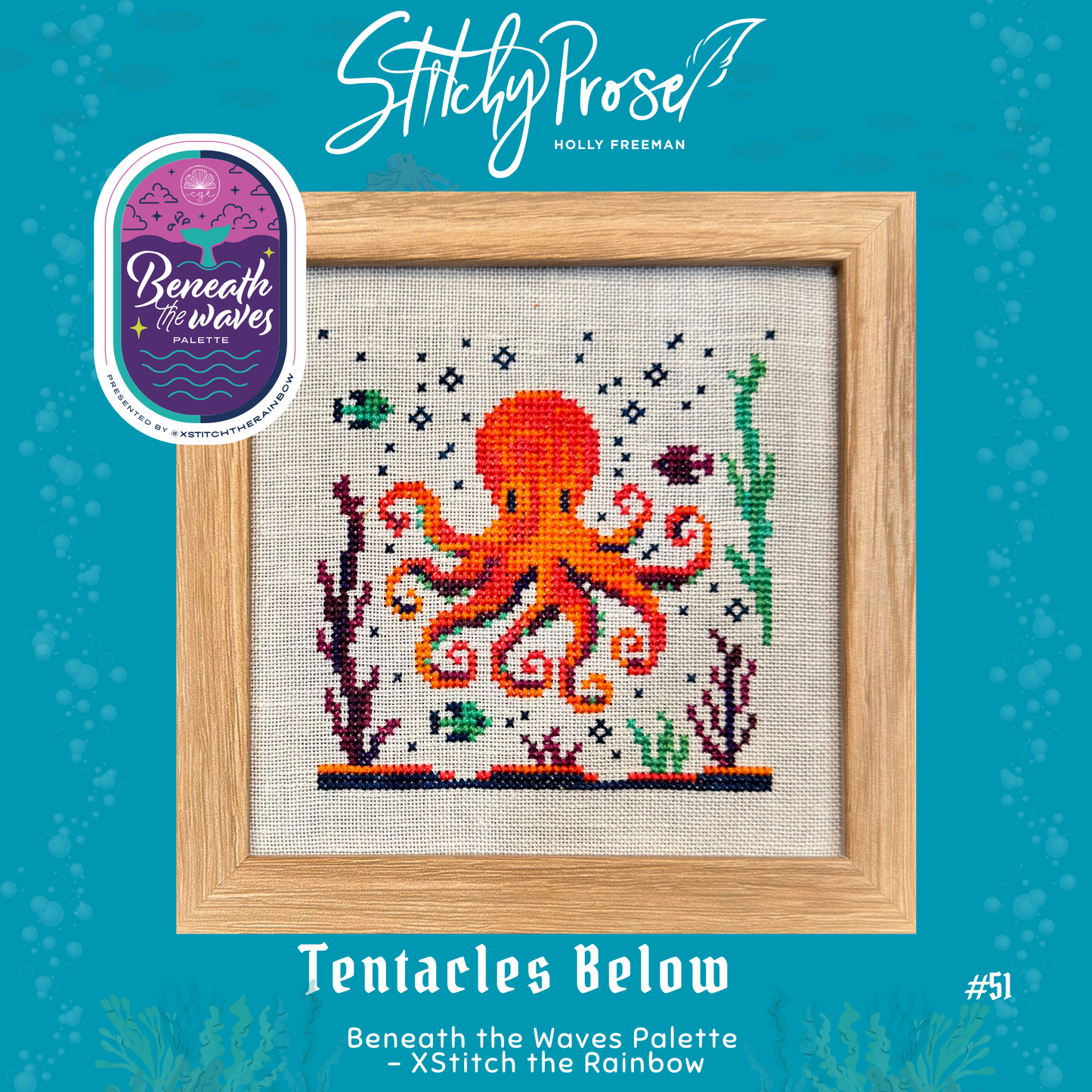 Tentacles Below - xStitch the Rainbow Pattern by Stichy Prose