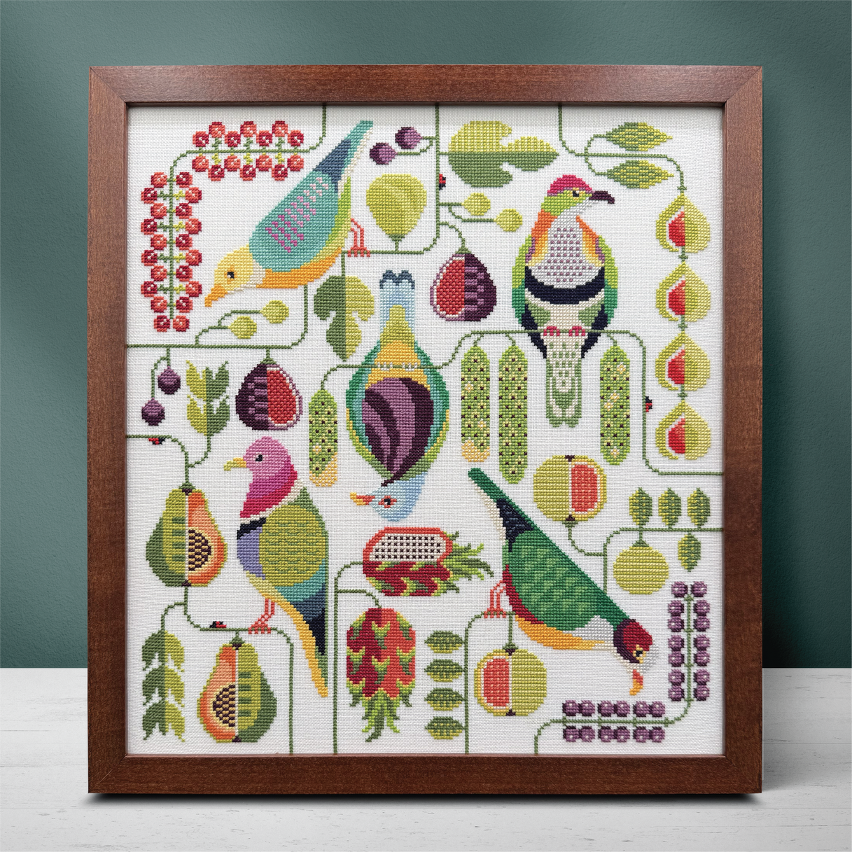 Fruit Dove Frenzy by Boomerang Stitches