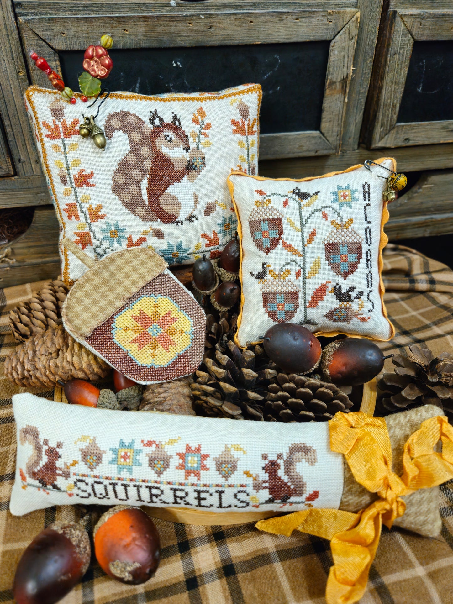 PREORDER - Acorn Theives by Quaint Rose Needlearts