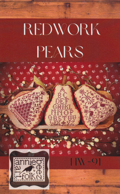 Redwork Pears by Annie Beez Folk Art