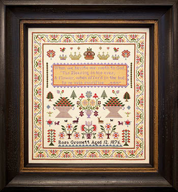 Rosa Gromett 1876 by Hands Across the Seas Samplers