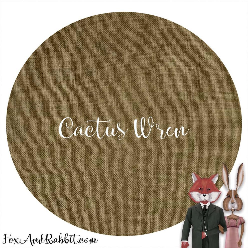 32 Count Linen - Stitcher's Quarter - "Cactus Wren" by Fox and Rabbit