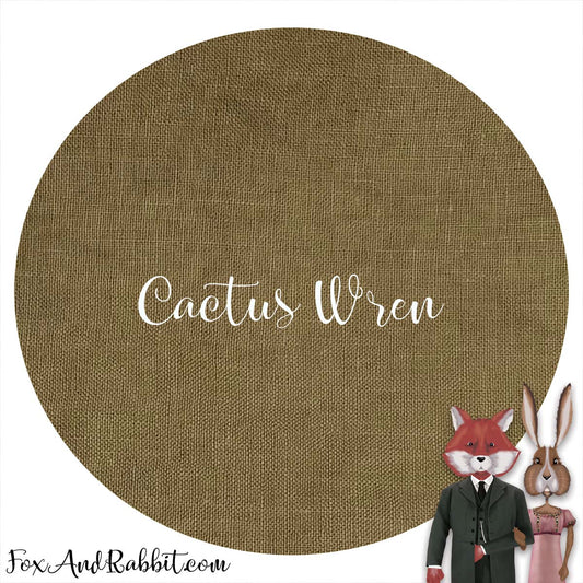 18 Count Aida - Stitcher's Half - "Cactus Wren" by Fox & Rabbit