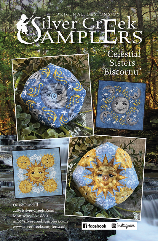 Celestial Sisters Biscornu by Silver Creek Samplers