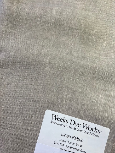 36 Count Linen, 26" x 35" - Confederate Gray by Weeks Dye Works