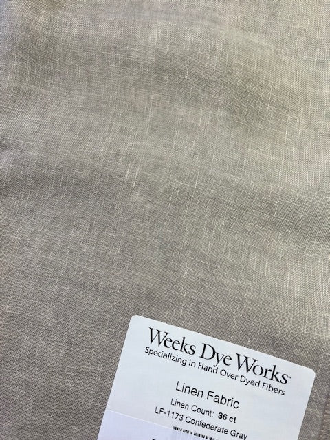 30 Count Linen - Stitcher's Quarter - "Confederate Gray/Gray" by Weeks Dye Works