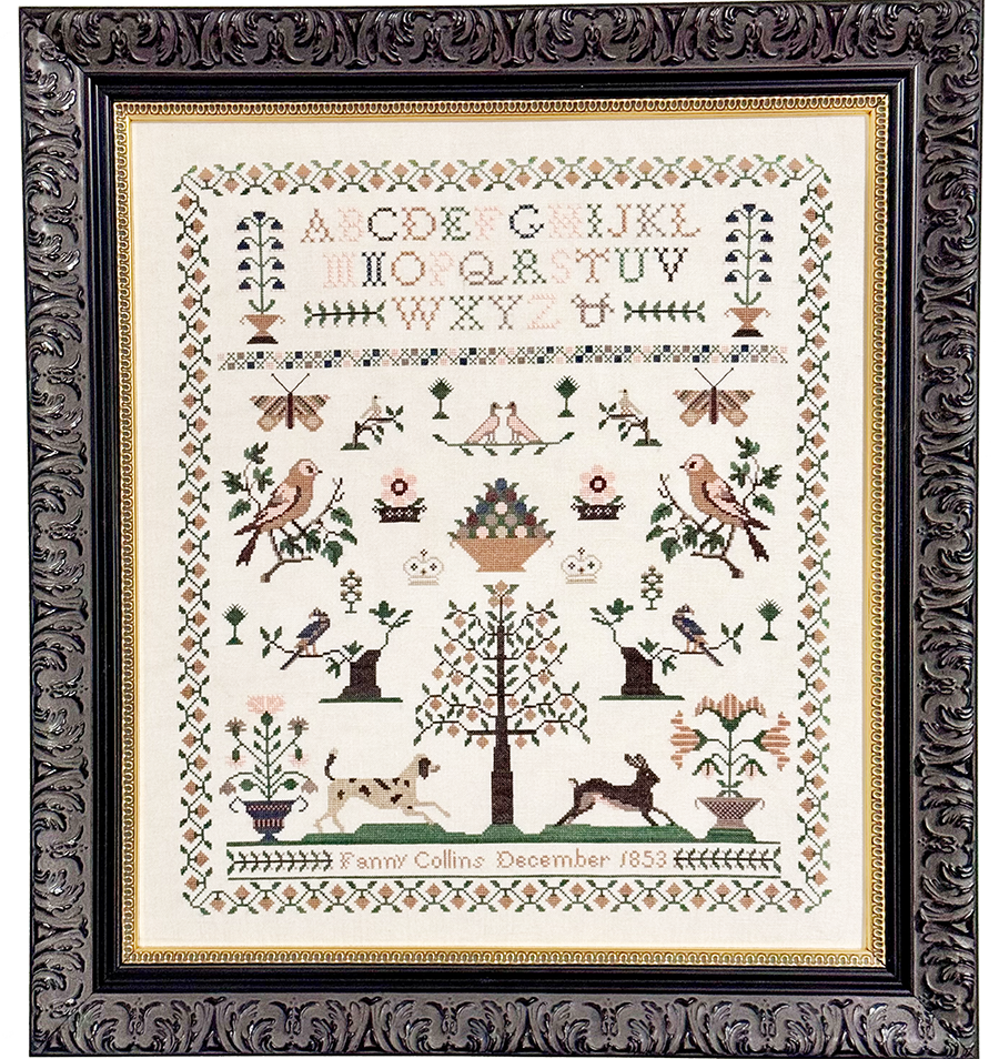 Fanny Collins 1853 Sampler and Pinwheel by Fox and Rabbit