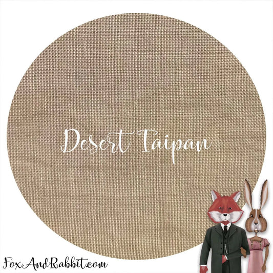 32 Count Linen - Stitcher's Half - "Desert Taipan" by Fox & Rabbit