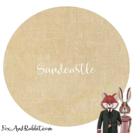 36 Count Linen - Stitcher's Eighth - "Sandcastle" by Fox and Rabbit