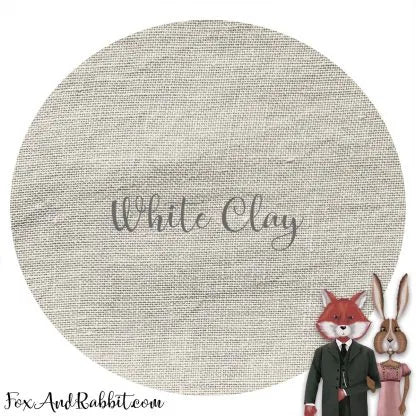 36 Count Linen - Stitcher's Half - "White Clay" by Fox & Rabbit