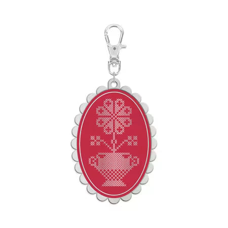 Lori Holt Enamel Happy Charm Cross Stitch
