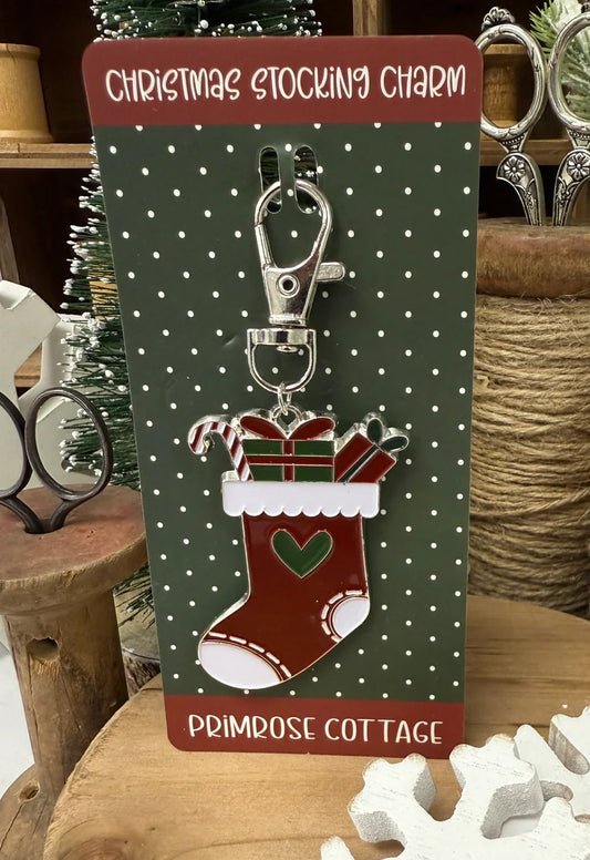 Christmas Stocking Charm/Zipper Pull by Primrose Cottage