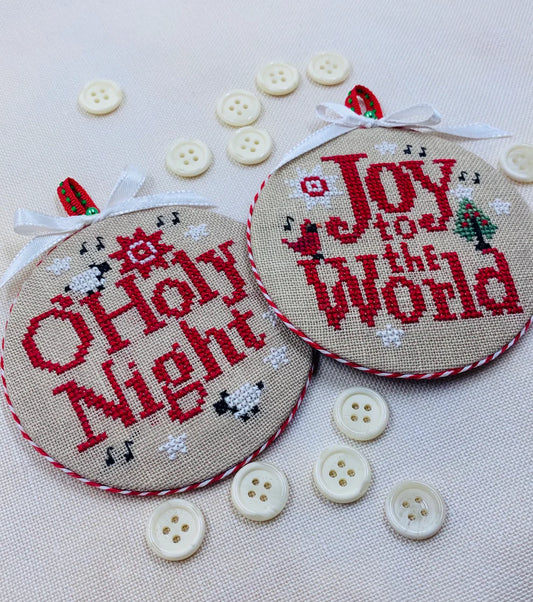 PREORDER - Joyful Christmas Ornaments by Stitches by Ethel