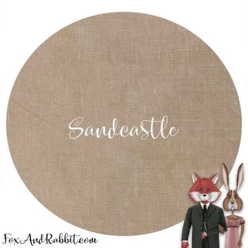 36 Count Linen - Stitcher's Eighth - "Sandcastle" by Fox and Rabbit