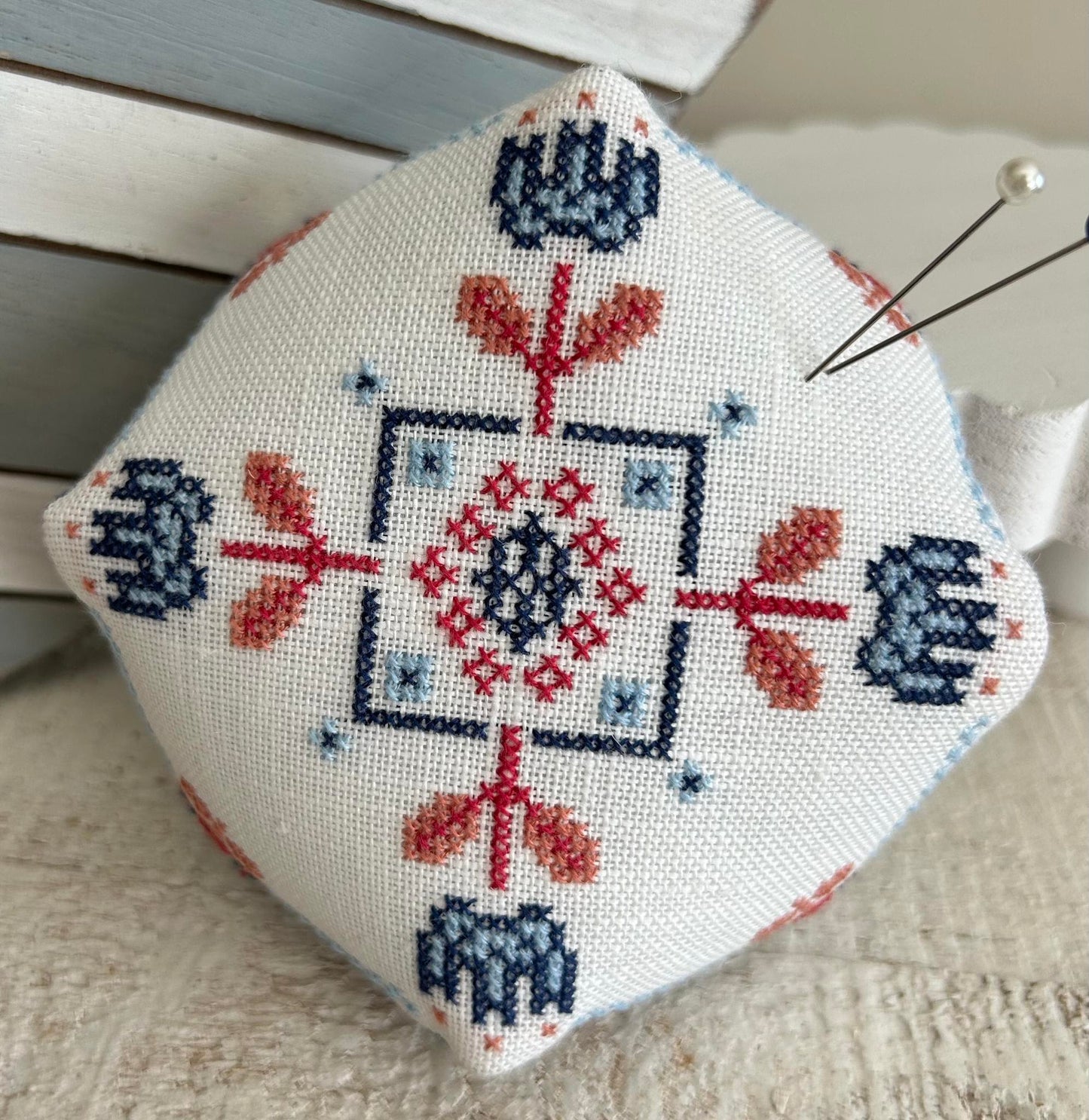 Sweet Liberty Biscornu by Emily Call Stitching