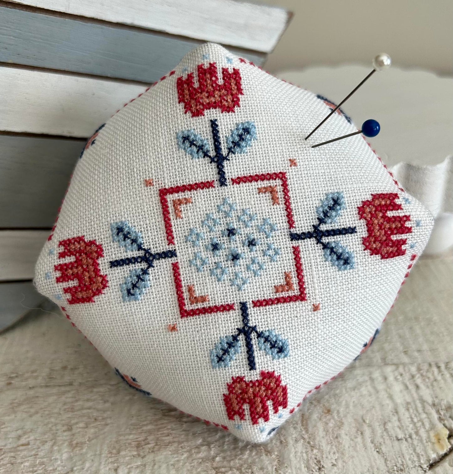 Sweet Liberty Biscornu by Emily Call Stitching