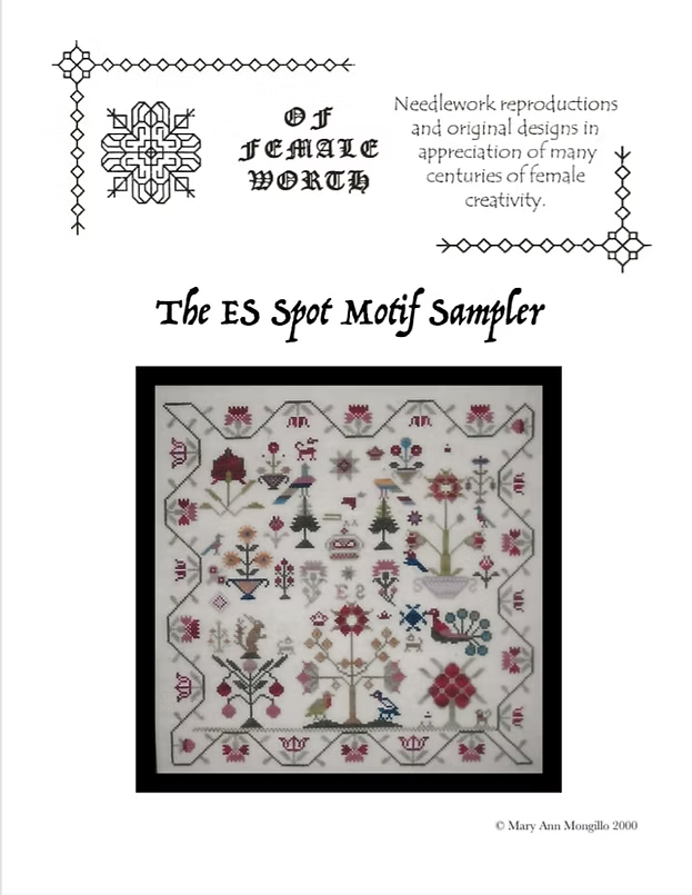 The ES Spot Motif Sampler by Of Female Worth/1884 Stitchery