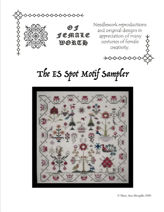 The ES Spot Motif Sampler by Of Female Worth/1884 Stitchery
