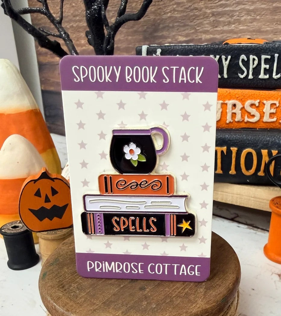 Spooky Book Stack Needle Minder by Primrose Cottage