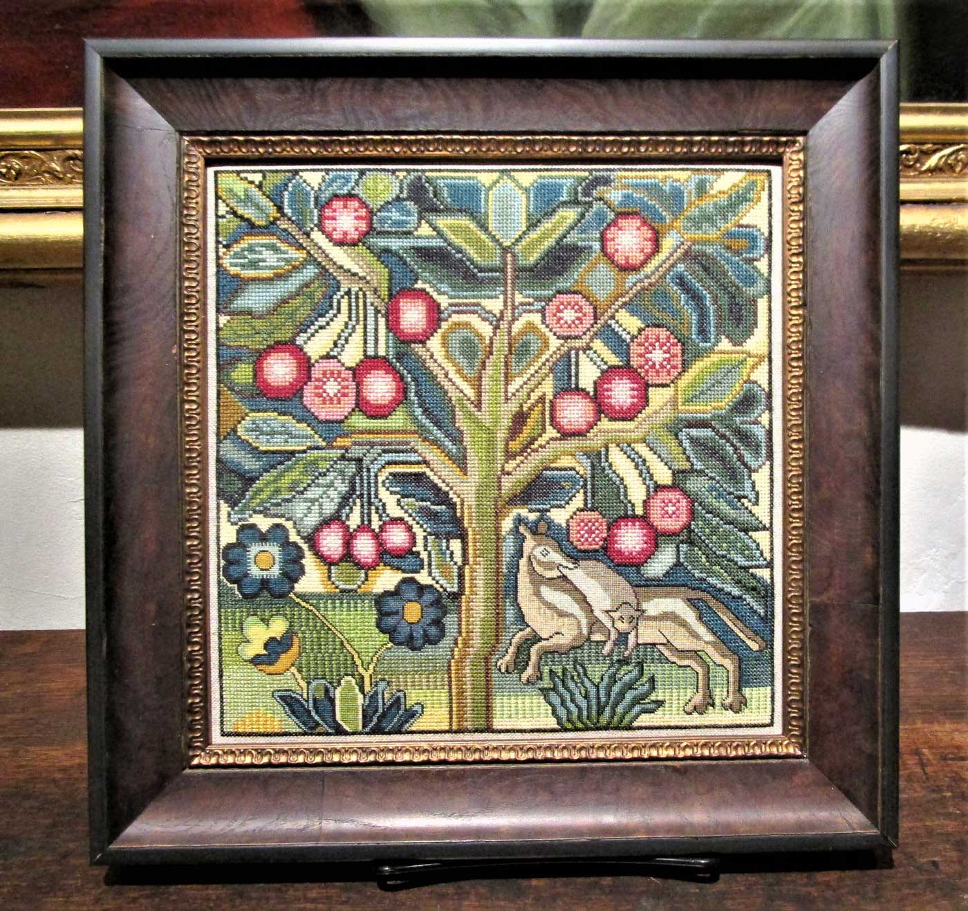 Needlework Panel of a Fruit Tree with Two Animals by The Scarlet Letter