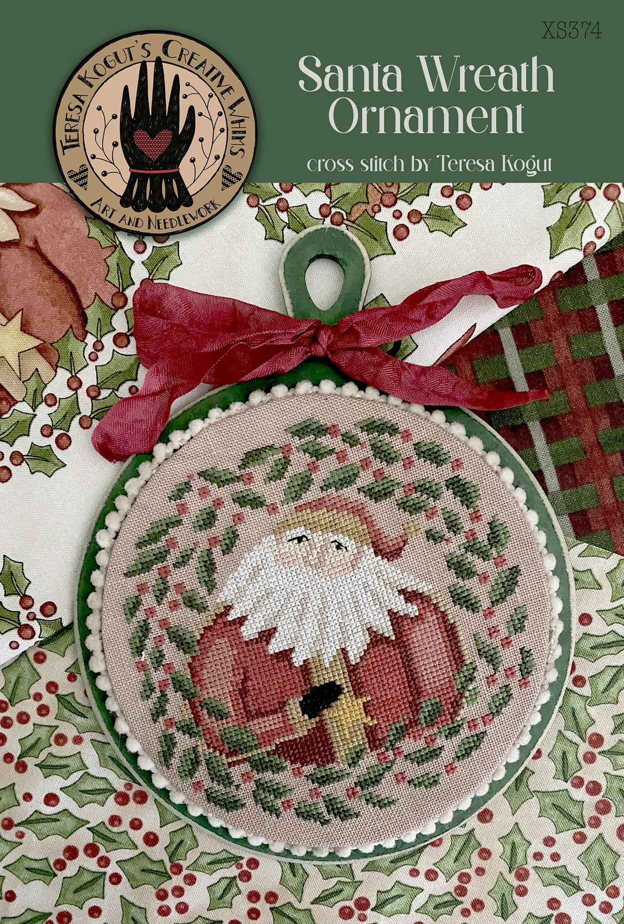 Santa Wreath Ornament by Teresa Kogut