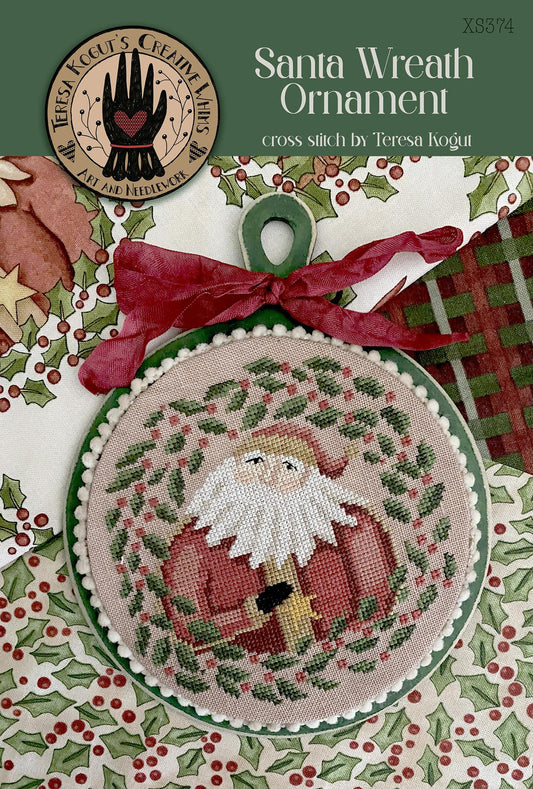Santa Wreath Ornament by Teresa Kogut