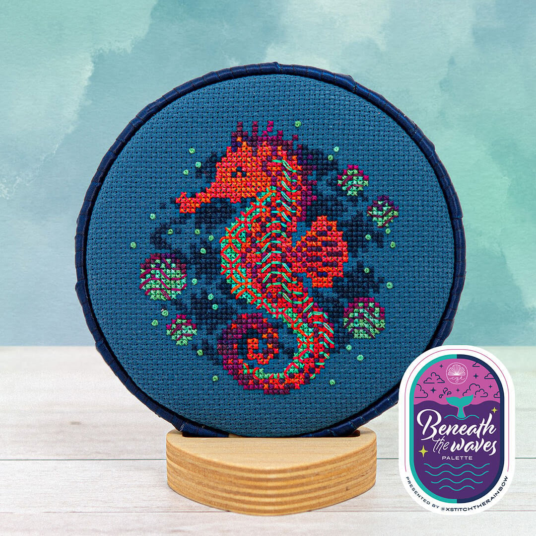 Bubble Seahorse - xStitch the Rainbow Pattern by Counting Puddles