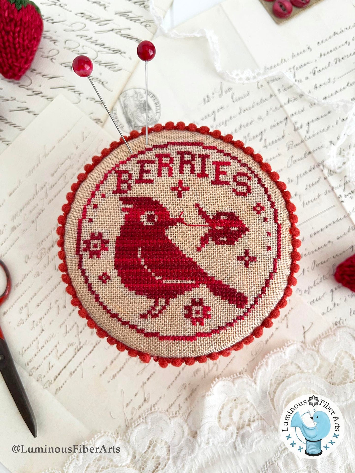 Bird in the Berry Patch by Luminous Fiber Arts