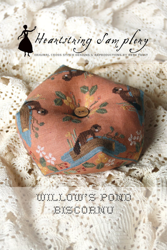 Willow's Pond Biscornu by Heartstring Samplery