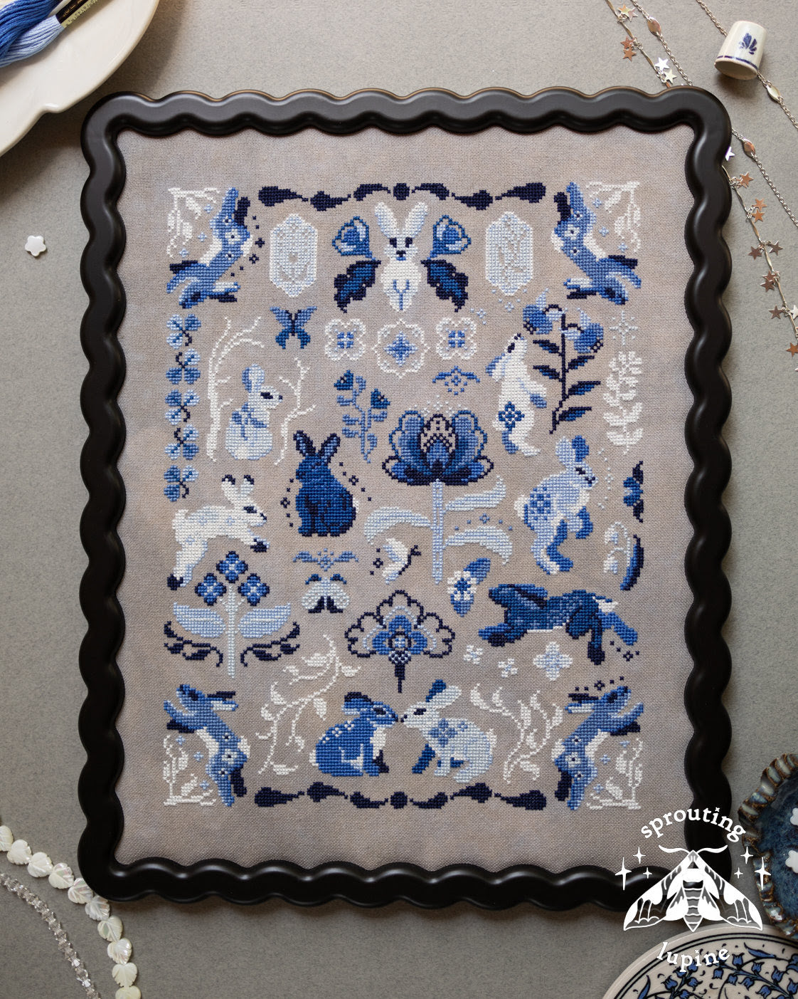 Delft Bunnies by Sprouting Lupine - PREORDER