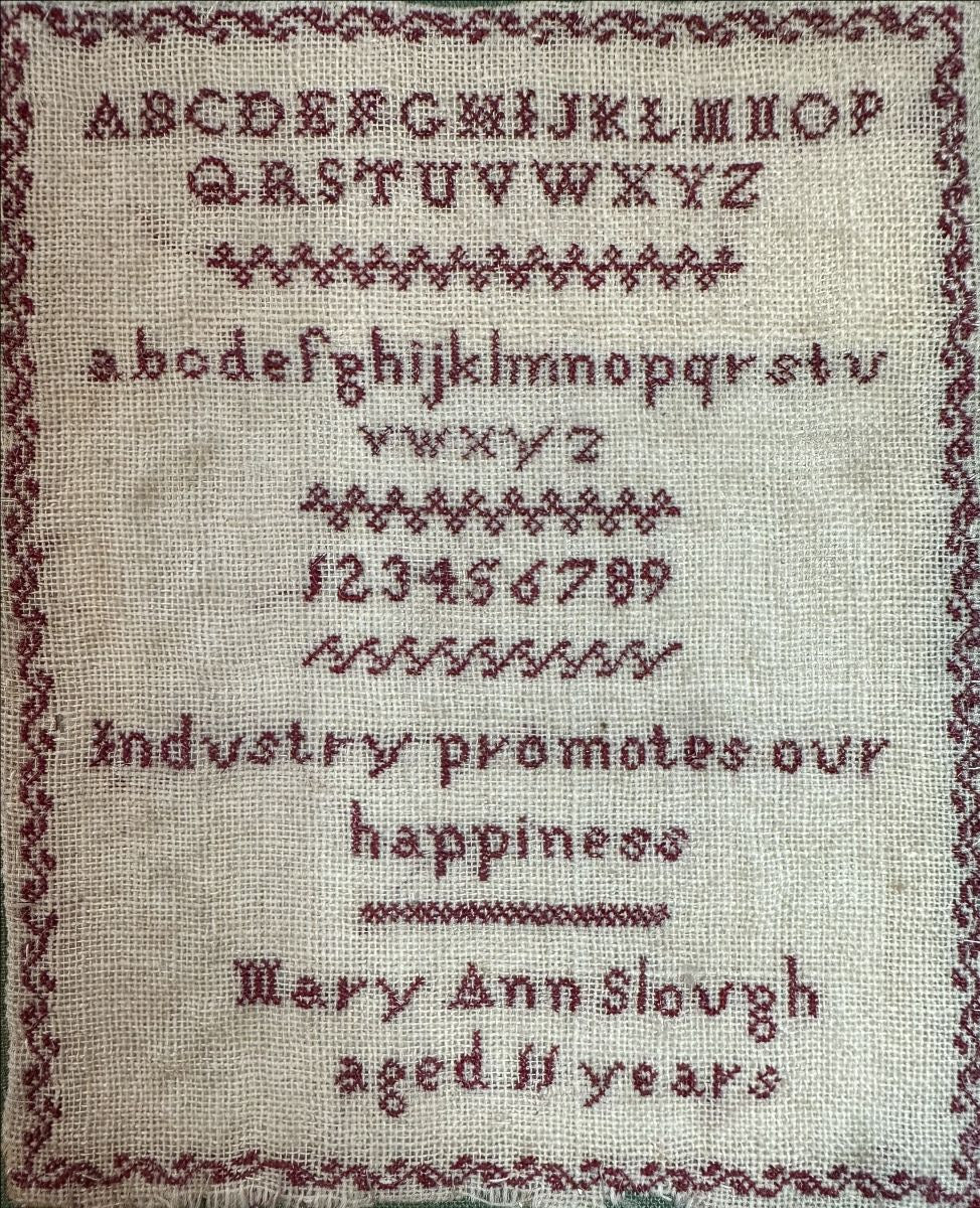 Mary Ann Slough, Specimen Book Cross Stitch Piece Reproduction circa 1840s by Cross Stitch Antiques - PREORDER