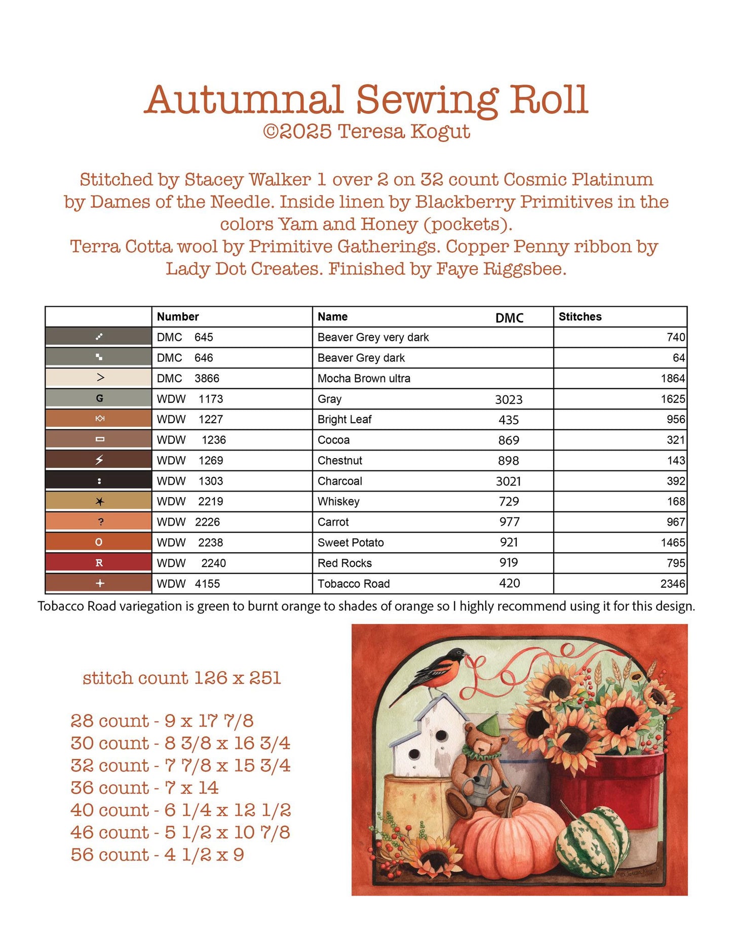 Autumnal Sewing Roll by Teresa Kogut