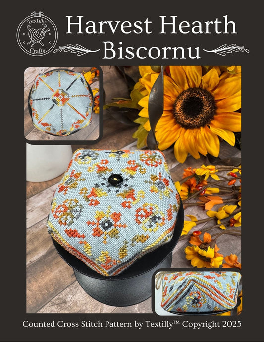 PREORDER - Harvest Hearth Biscornu by Textilly Crafts