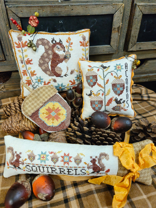 PREORDER - Acorn Theives by Quaint Rose Needlearts