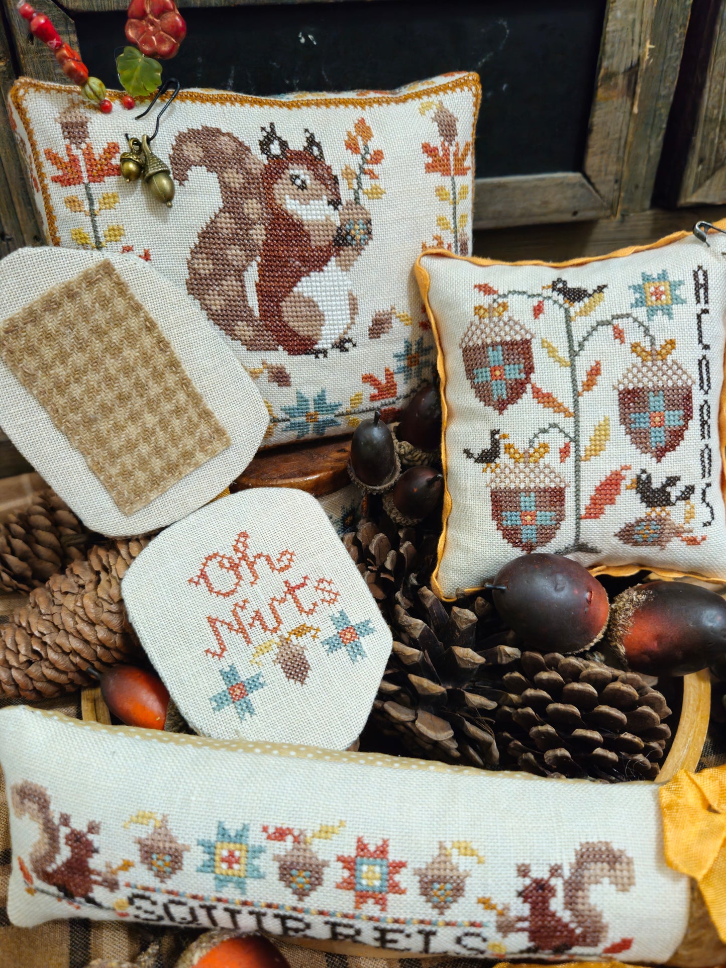 PREORDER - Acorn Theives by Quaint Rose Needlearts