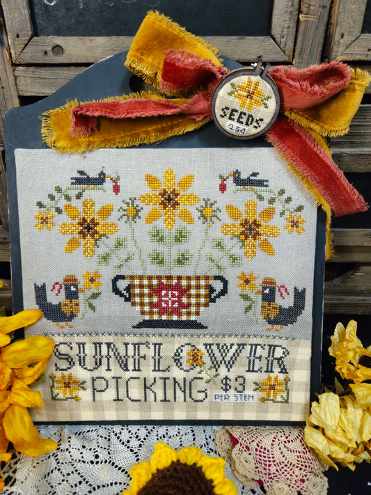 PREORDER - Sunflower Picking by Quaint Rose Needlearts